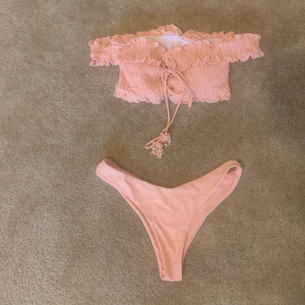 Pink Off-the-Shoulder Bikini